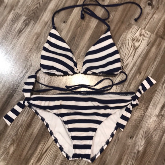 Massimo Other - Navy/White Striped Massimo Bathing Suit
